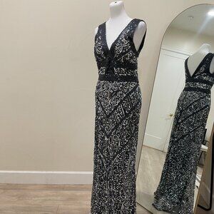 Grey Beaded Maxi Dress